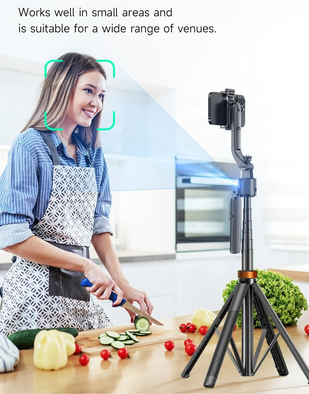 Stabilisateur avec suivi facial intelligent et rotation 360°