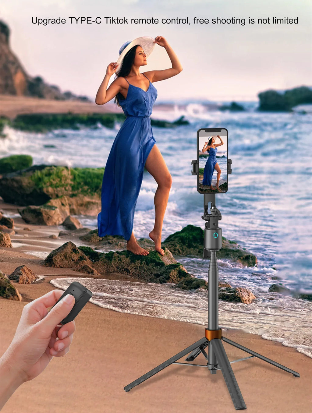 Stabilisateur avec suivi facial intelligent et rotation 360°